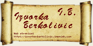 Izvorka Berkolivić vizit kartica